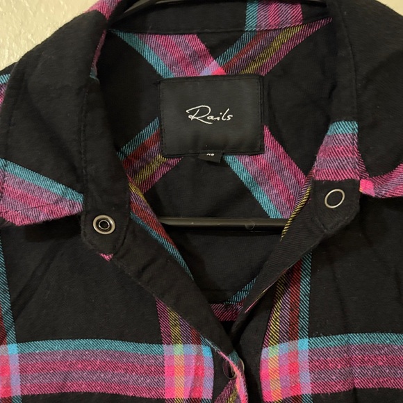 Rails Black and Pink Plaid Button Down Shirt - Picture 4 of 9